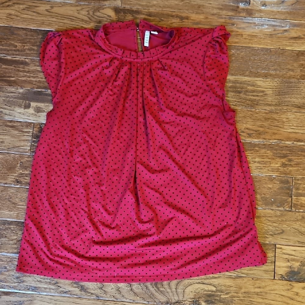 Elle Red Polka Dot Blouse
